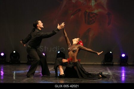 Budapest, 2008.01.21.
A Studio Vida támogatásával színpadra állt Magyarország legnagyobb salsa táncos produkciója a "Fuego de la SALSA - A SALSA tüze" 

A képen: Dudás Tibor és Südi Iringó-stock-foto