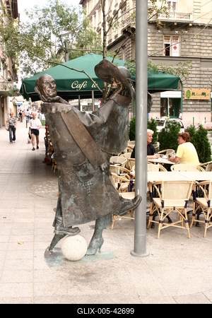 Hofi-szobor a Nagymező utcában-stock-foto
