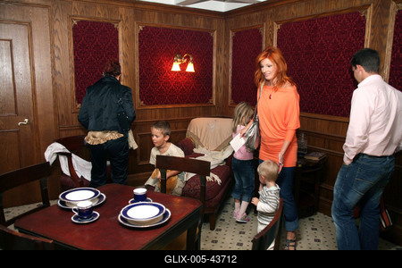 A Titanic-kiállítás "fedélzetén"-stock-foto