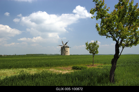 Tési Szélmalmok-stock-foto