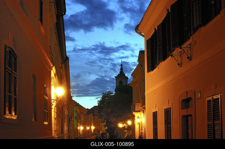 Veszprém, Vár utca-stock-foto