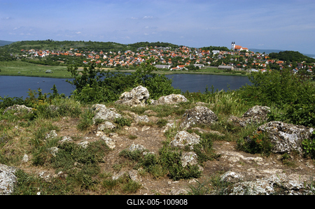 A Tihanyi Gejzírmező, vagy Aranyház-stock-foto