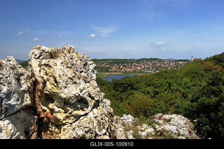 Tihanyi panoráma-stock-foto