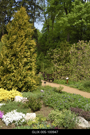 A Zirci Arborétum tavasszal-stock-foto