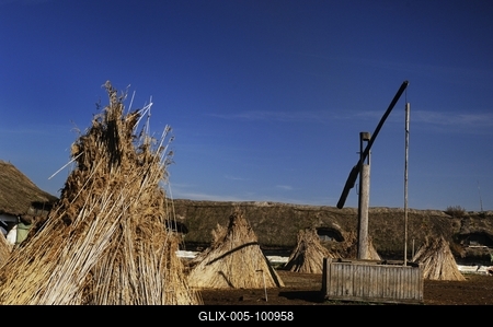 Gémeskút a Hortobágyon-stock-foto
