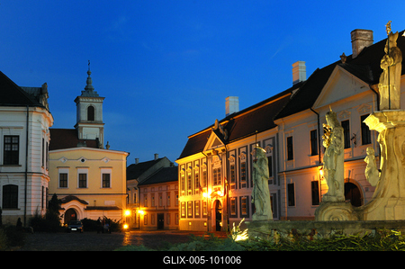 A veszprémi várnegyed-stock-foto