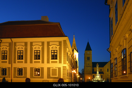 A veszprémi várnegyed-stock-foto