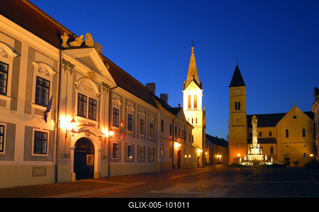 A veszprémi várnegyed-stock-foto
