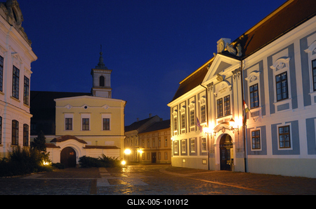 A veszprémi várnegyed-stock-foto