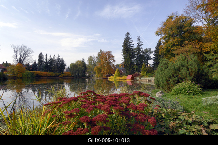 A Zirci Arborétum ősszel-stock-foto