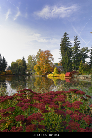 A Zirci Arborétum ősszel-stock-foto