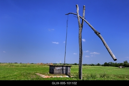 Gémeskút a Hortobágyon-stock-foto