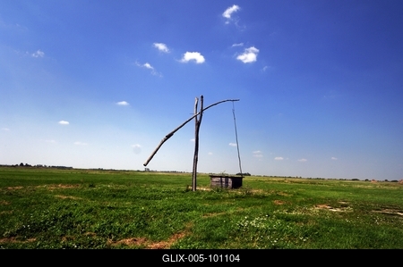 Gémeskút a Hortobágyon-stock-foto