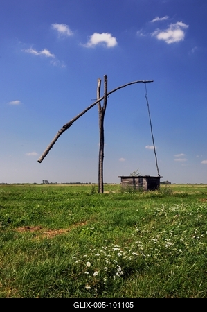 Gémeskút a Hortobágyon-stock-foto