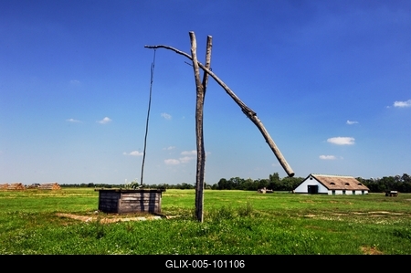 Gémeskút a Hortobágyon-stock-foto