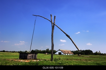 Gémeskút a Hortobágyon-stock-foto
