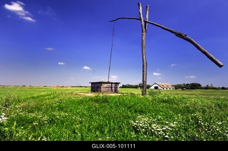 Gémeskút a Hortobágyon-stock-foto