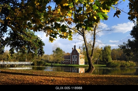 Festetics-kastély parkja, Hollandi ház, Dég-stock-foto
