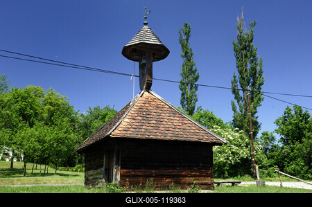 Kercaszomor, református harangláb-stock-foto