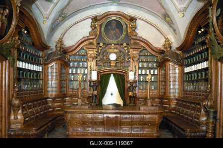 Kőszeg, Arany Egyszarvú Patikamúzeum-stock-foto