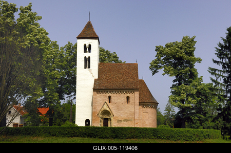 Csempeszkopács, római katolikus templom-stock-foto