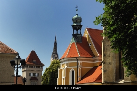 Kőszeg történelmi belvárosa-stock-foto