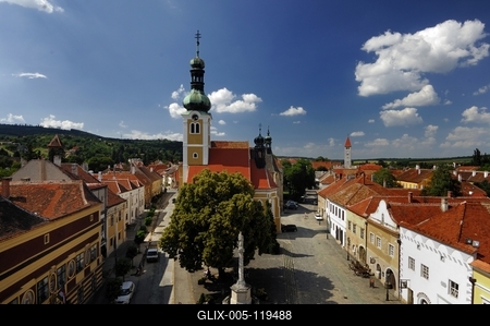 Kőszeg, Jurisics tér-stock-foto