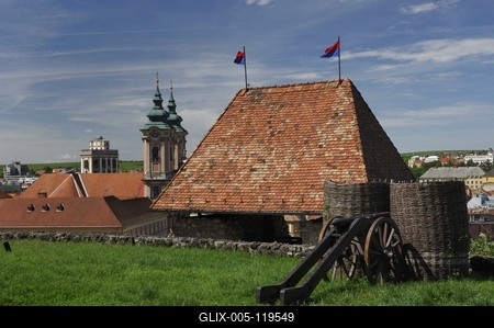 Eger látképe a várból-stock-foto