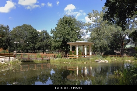 Az Orczy-kastély parkja, Gyöngyös-stock-foto