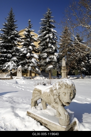 Kőoroszlán szobor, Pétervására-stock-foto