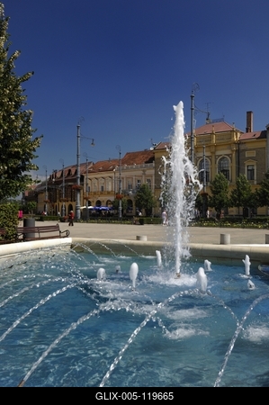 Debrecen, Millenniumi szökőkút-stock-foto