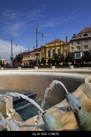 Debrecen, Millenniumi szökőkút-stock-foto