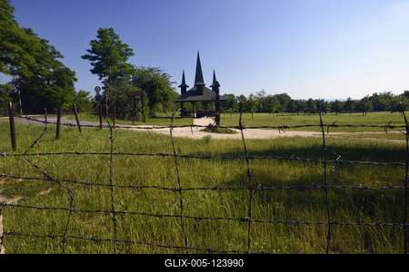 Páneurópai Piknik Emlékhely-stock-foto