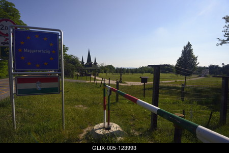 Páneurópai Piknik Emlékhely-stock-foto