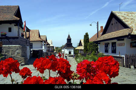 Hollókő, Ófalu védett falurész-stock-foto