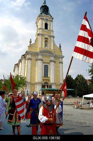 Szent László Napok fesztivál Szekszárd belvárosában-stock-foto
