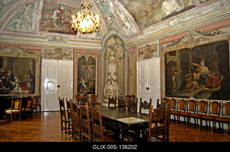 Sárvár, a Nádasdy-vár lovagterme-stock-foto