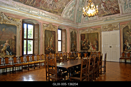 Sárvár, a Nádasdy-vár lovagterme-stock-foto