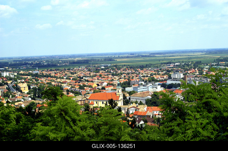 Szekszárdi panoráma a Kálvária kilátóból-stock-foto