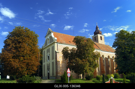 Egervár, Alexandriai Szent Katalin templom-stock-foto