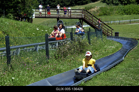 Visegrád, Téli-Nyári Bobpálya-stock-foto