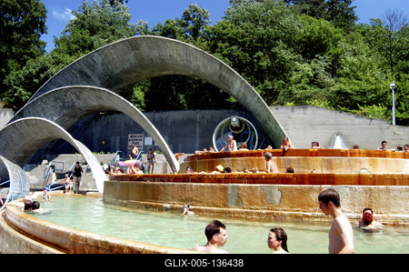 Visegrád, Lepence Termál és Strandfürdő-stock-foto