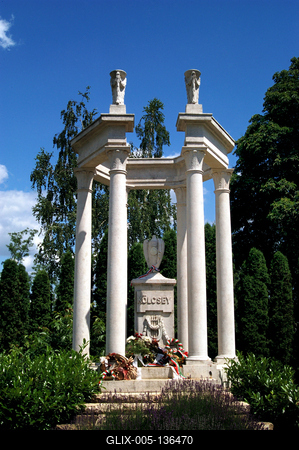Szatmárcseke, Kölcsey Ferenc síremléke a református temetőben-stock-foto