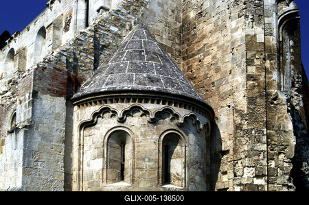 Zsámbék, a premontrei kolostor és templom romjai-stock-foto