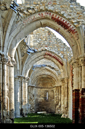 Zsámbék, a premontrei kolostor és templom romjai-stock-foto