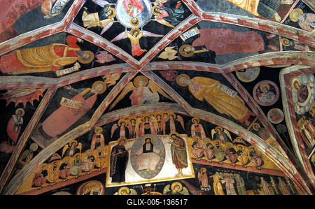 Ráckeve, a Szerb templom freskói-stock-foto