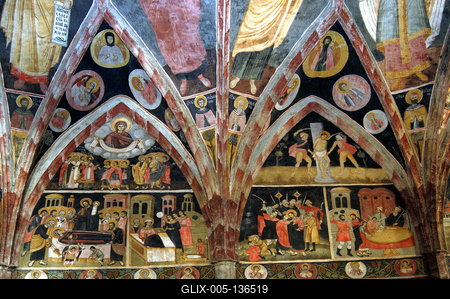 Ráckeve, a Szerb templom freskói-stock-foto