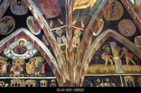 Ráckeve, a Szerb templom freskói-stock-foto