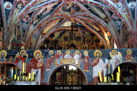 Ráckeve, a Szerb templom freskói-stock-foto