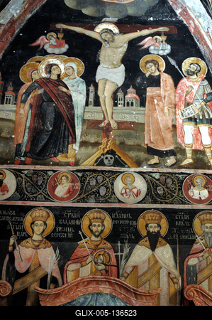 Ráckeve, a Szerb templom freskói-stock-foto